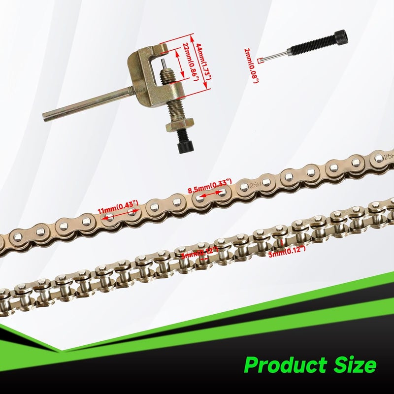 XIKOBY 25H Roller Chain 10 Feet 480 Links Compatible with Razor MX350 MX650 MX500 RSF650 Electric Dirt Rocket Bike 47cc 49cc 2 Stroke Gas Scooter Mini Pocket Bike ATV Go Kart Parts with Chain Breaker - Image 5